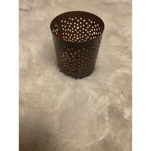 Copper Perforated Metal Votive Candle Holder Lantern
